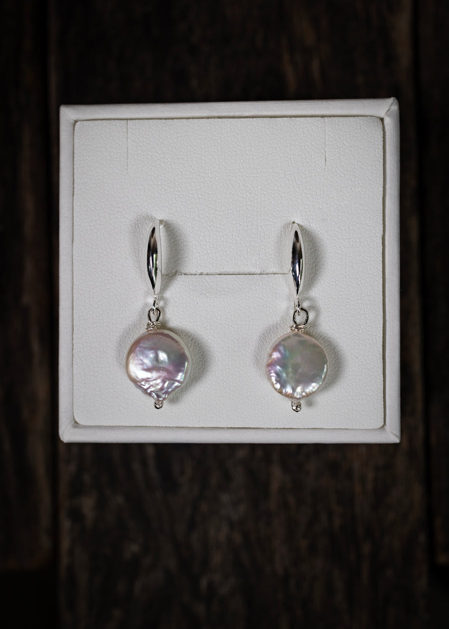 Coin Pearl Earring