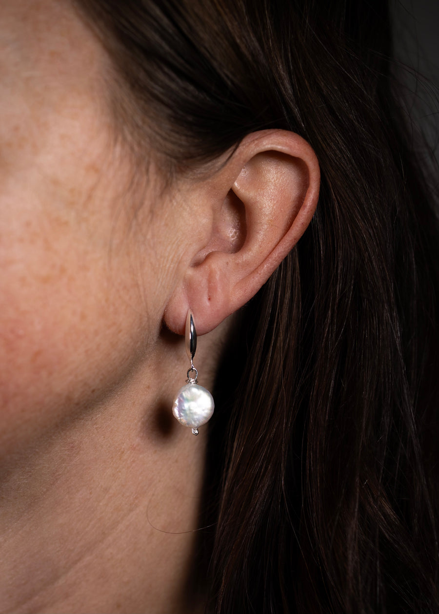 Coin Pearl Earring