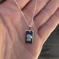 Aries rectangular pendant and chain
