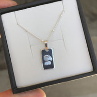 Aries rectangular pendant and chain