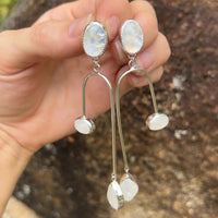 Rainbow Moonstone transformation earrings