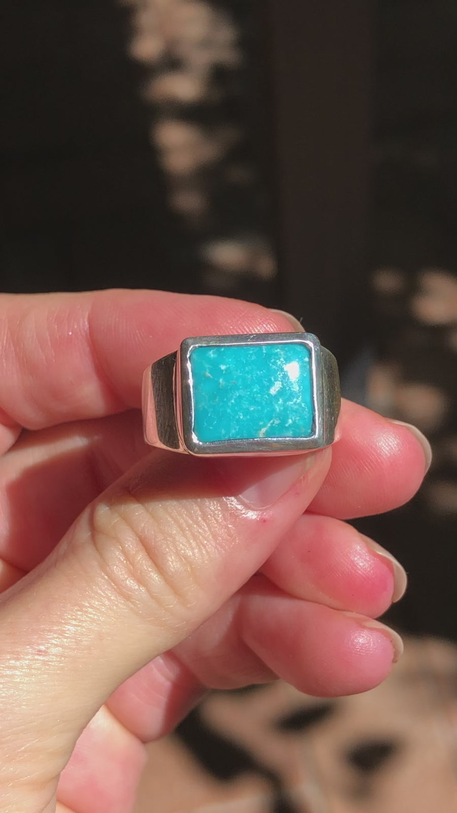 White Water Turquoise wide band