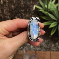 Large oval Rainbow Moonstone