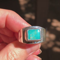 Wide Band Turquoise ring