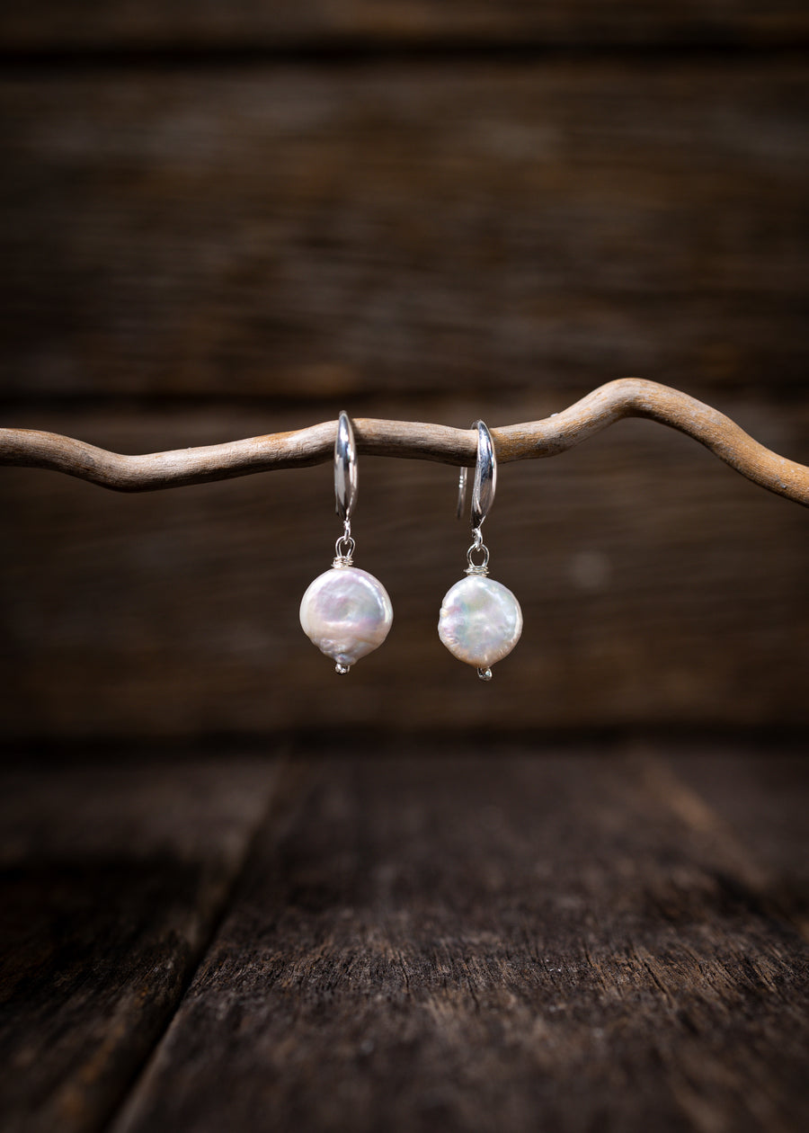 Coin Pearl Earring