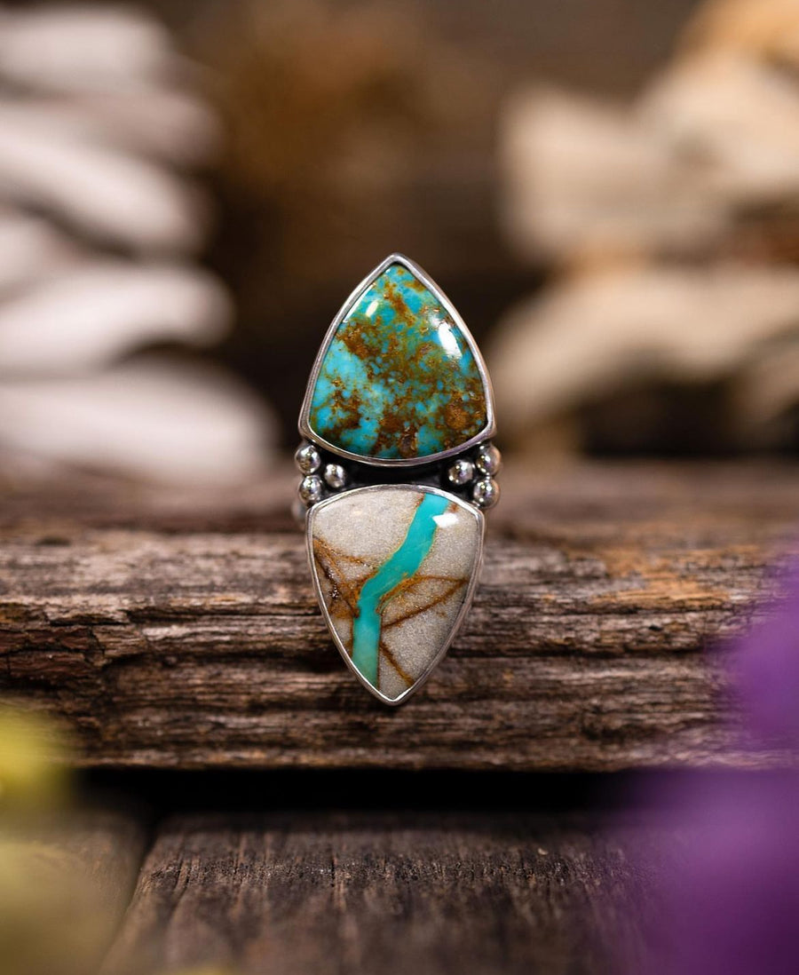 Royston Turquoise double stone ring 2