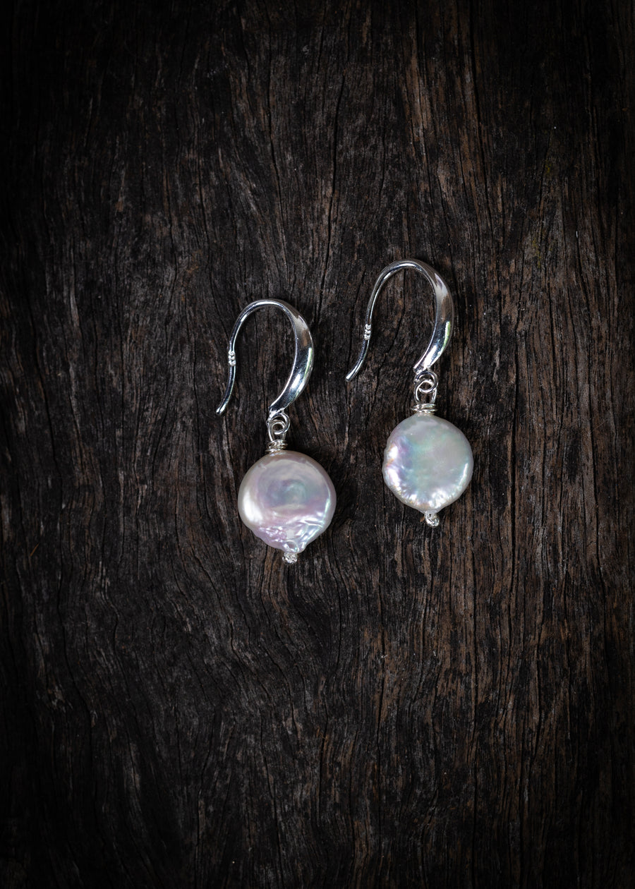 Coin Pearl Earring