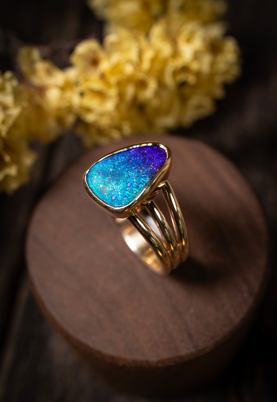 Beautifully square blue Boulder Opal 11