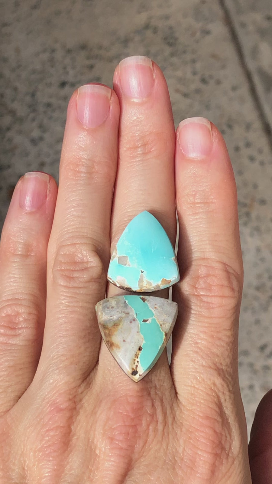 Royston Turquoise double stone ring 2