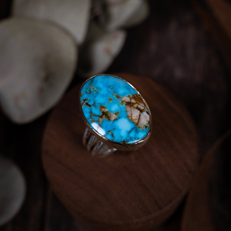 Carico Lake Mixed metal Turquoise ring