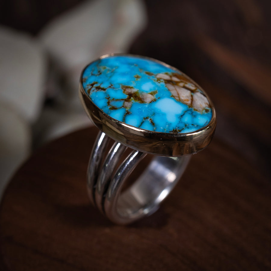 Carico Lake Mixed metal Turquoise ring