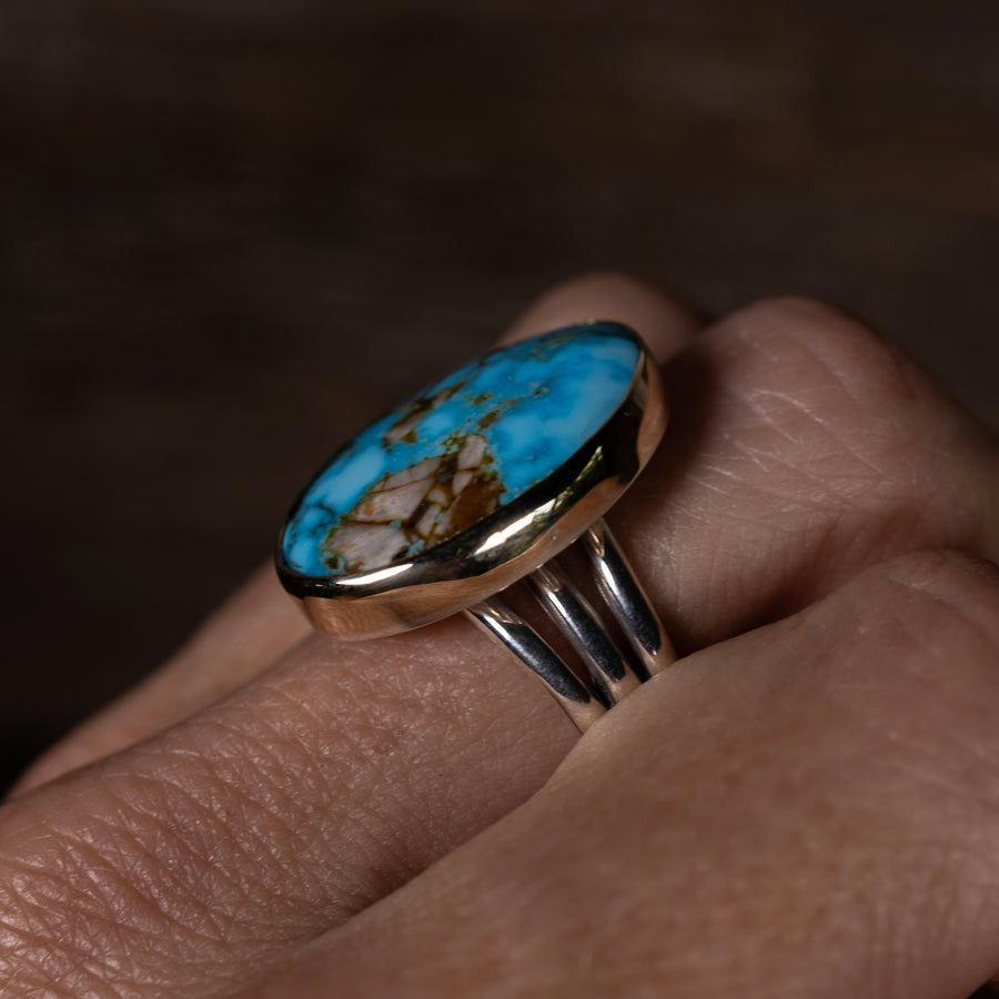 Carico Lake Mixed metal Turquoise ring