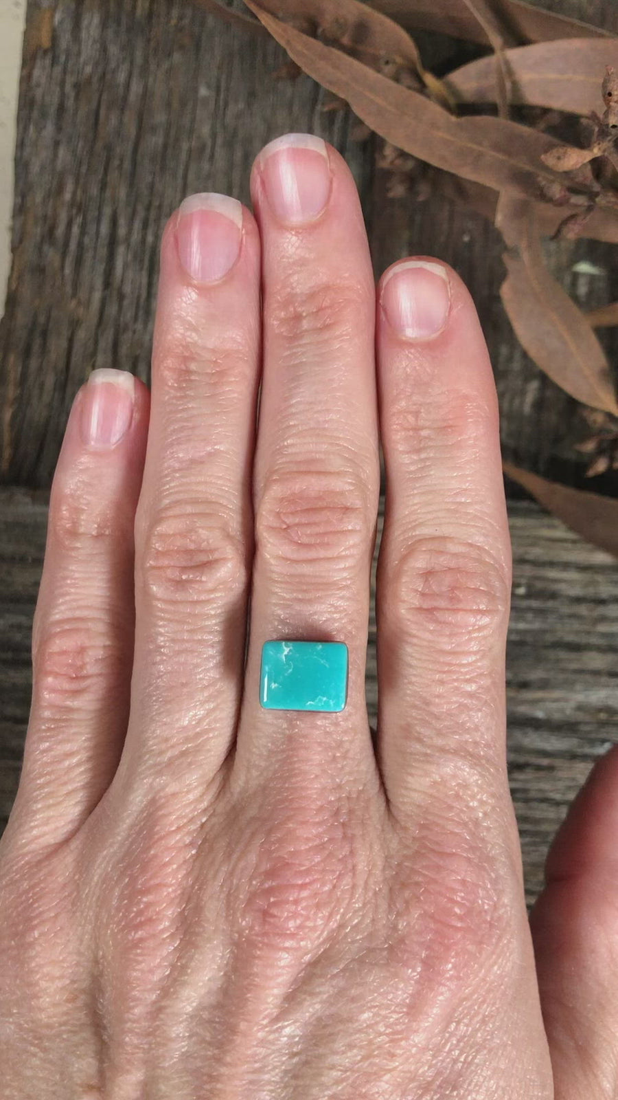 Fox Turquoise for wide band ring