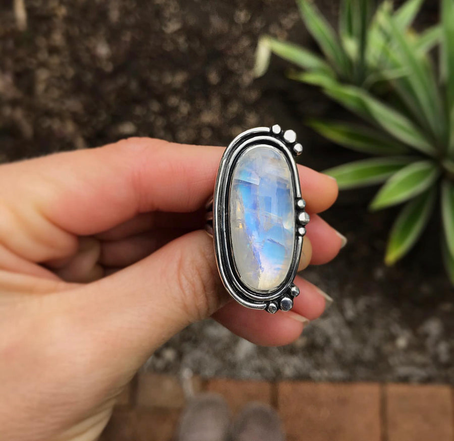 Large oval Rainbow Moonstone