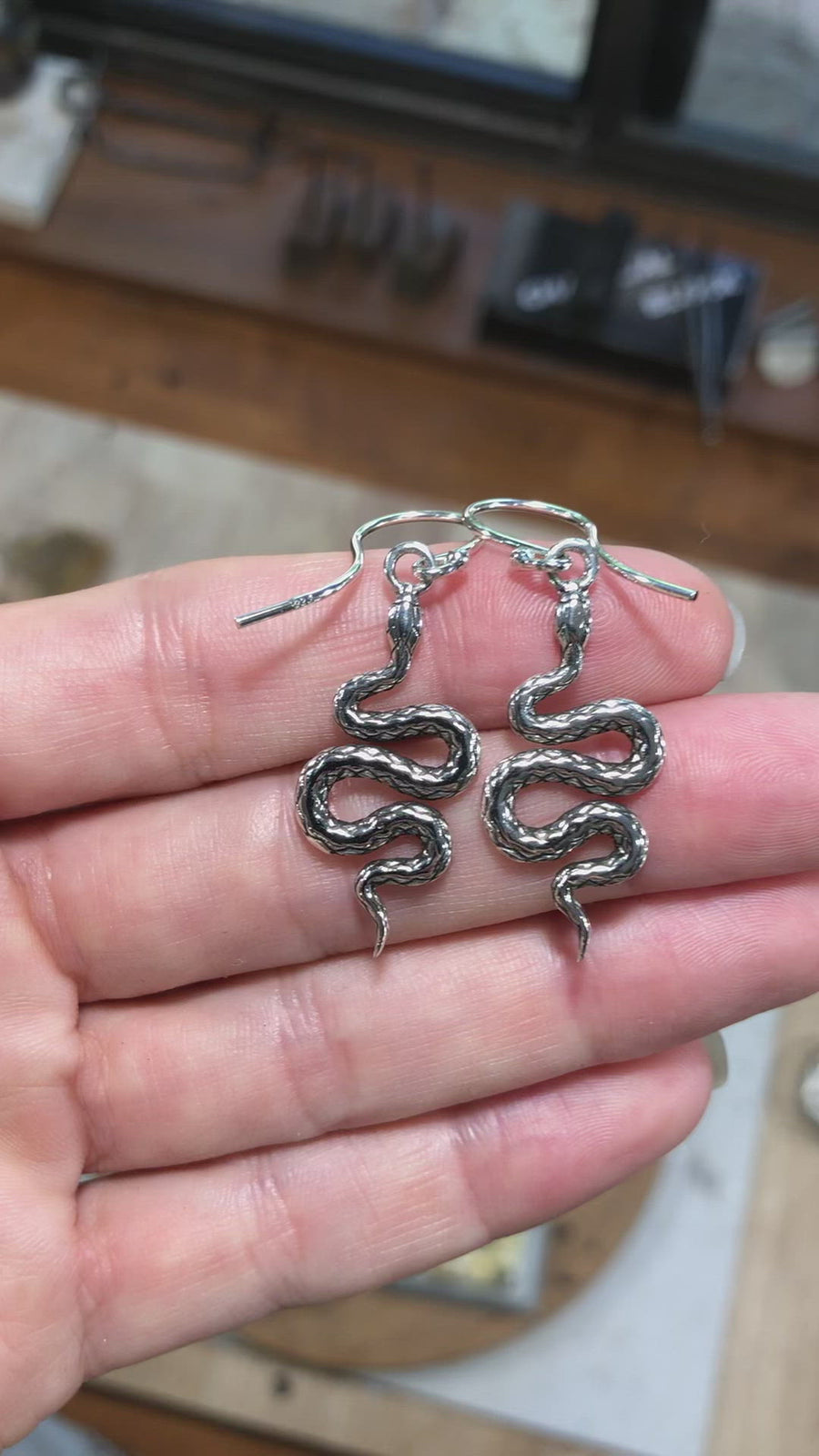 Silver Serpent Earrings