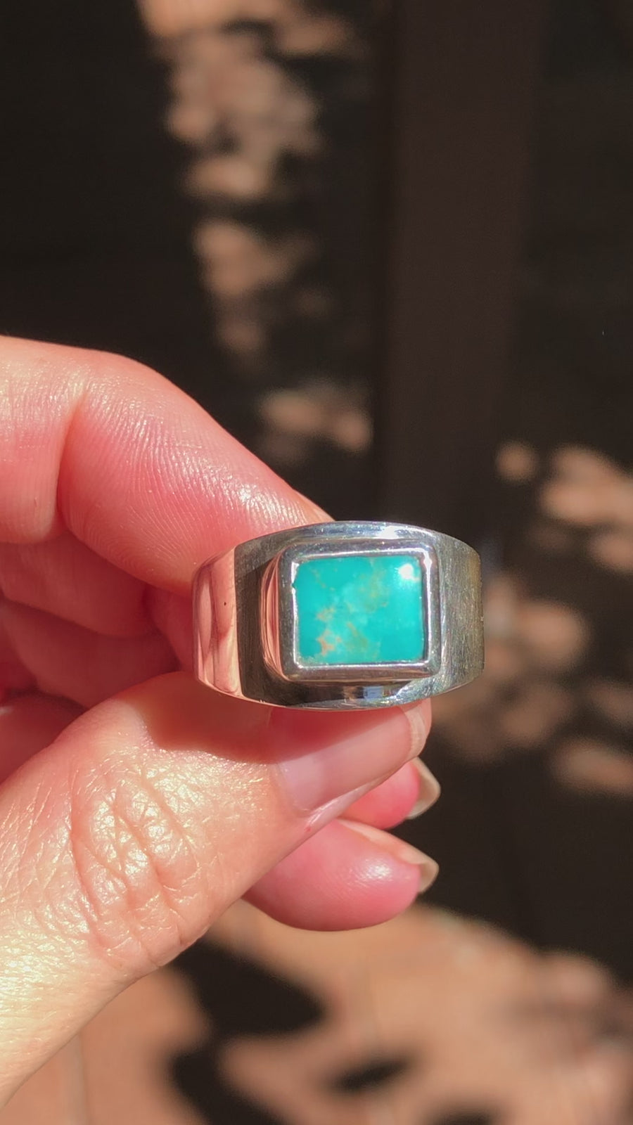 Wide Band Turquoise ring