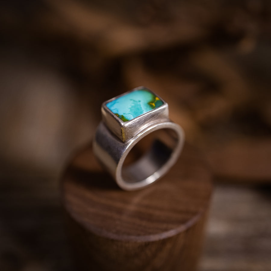 Fox Turquoise for wide band ring