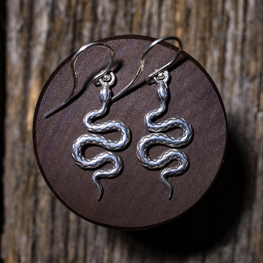 Silver Serpent Earrings