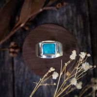 Wide Band Turquoise ring