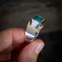 Wide Band Turquoise ring