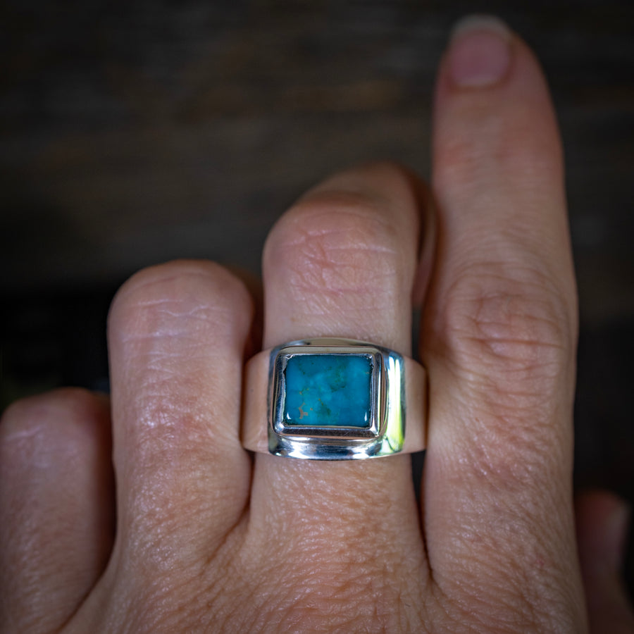 Wide Band Turquoise ring