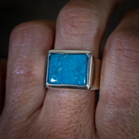 White Water Turquoise wide band