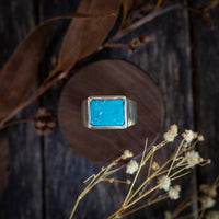 White Water Turquoise wide band